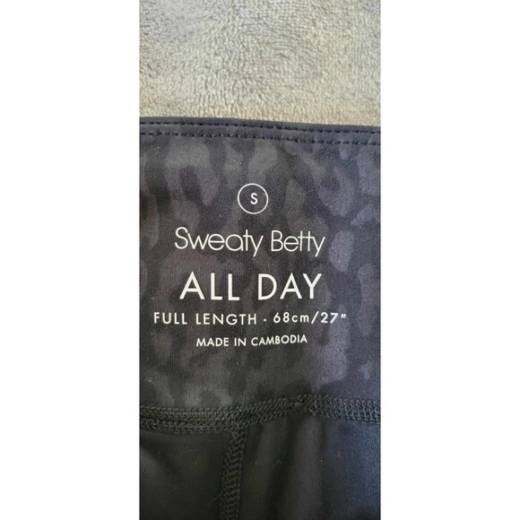 Sweaty Betty Womens Black Animal Print All Day Emboss Workout Leggings - Picture 3 of 3